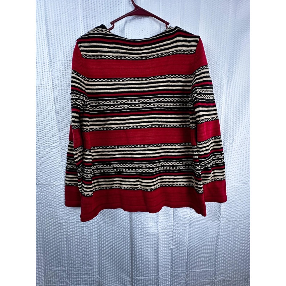 Ralph Lauren Size LARGE Womens Vintage Indian Knit Sweater 100% cotton striped